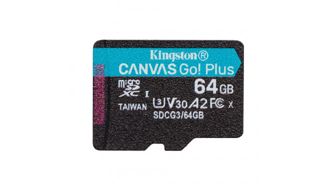Kingston memory card 64GB microSDXC Canvas Go! Plus cl. 10 UHS-I 170 MB|s + adapter
