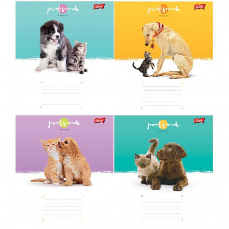 Koolivihik A5+(170x203) valge, 12 lehte, Parimad sõbrad, 4 motiivi