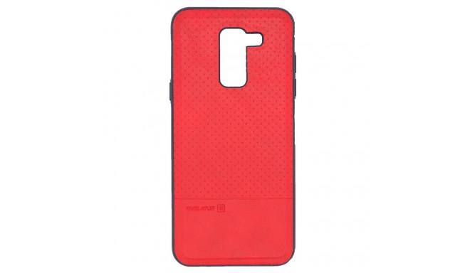 Samsung A6 Plus 2018 TPU case 1 with metal plate (possible to use with magnet car holder) Red