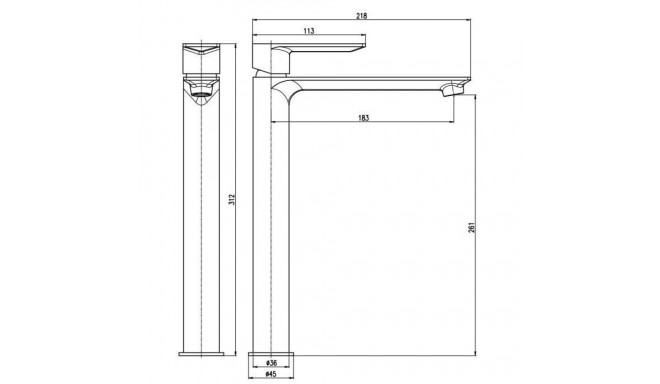 MIXER FOR BASIN METAL GREY