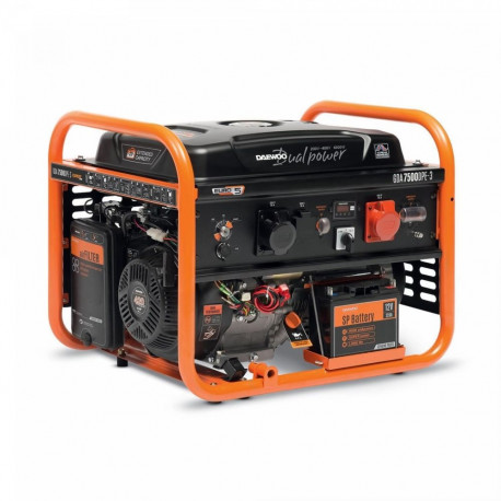 Daewoo generaator GDA 7500DPE-3 bensiin 6000W 30L, oranž, must