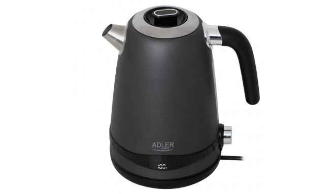 Adler AD 1295g elektriline veekeetja 2200 W 1.7 L roostevaba teras 360° pöörlev alus hall