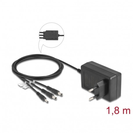 Delock External Power Supply DC 3.5 x 1.35 mm, DC 5.5 x 2.1 mm, DC 5.5 x 2.5 mm 12.0 V / 3.0 A / 36.