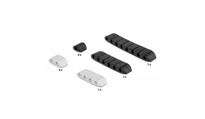 DeLOCK Cable holder trapezoid self-adhesive combo set 10 pieces black / white