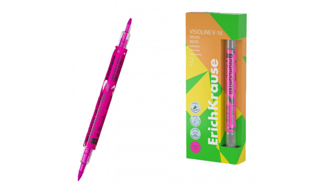 Double-ended text marker ERICH KRAUSE Visioline V-16 Brush Neon pink