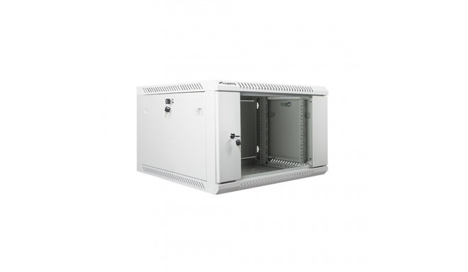 Lanberg seinapealne paigalduskapp 19'' 6U 600x600mm hall (klaasuksega)