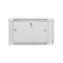 Lanberg wall-mounted installation rack cabinet 19'' 6U 600x600mm gray (glass door)
