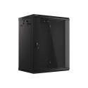 Lanberg wall-mounted installation rack cabinet 19'' 15U 600x450mm black (glass door)