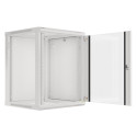 Lanberg wall-mounted installation rack cabinet 19'' 15U 600x600mm gray (glass door)