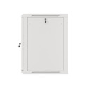 Lanberg wall-mounted installation rack cabinet 19'' 15U 600x600mm gray (glass door)