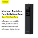 Baseus Car Tool Super Mini Inflator Tyre Pump 15sec Fast Inflation, 4 Tires in 25 Minutes, Black (CR