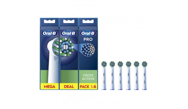 Oral-B vahetatavad hambaharjaotsikud EB50RX-6 Cross Action Pro täiskasvanutele 6 otsikut valge