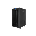 RACK CABINET 19" FREE-STANDING 22U/600X800 (FLAT PACK) WITH GLASS DOOR LCD BLACK LANBERG V2