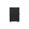 RACK CABINET 19" FREE-STANDING 22U/600X800 (FLAT PACK) WITH GLASS DOOR LCD BLACK LANBERG V2