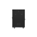 RACK CABINET 19" FREE-STANDING 22U/600X800 (FLAT PACK) WITH GLASS DOOR LCD BLACK LANBERG V2