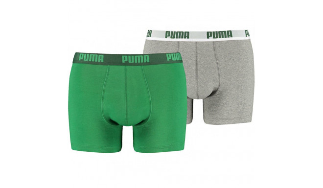 Bokserki męskie Puma Basic Boxer 2P szare zielone 521015001 075 S