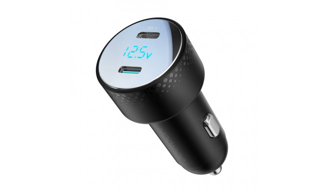 Joyroom JR-CCD02 car charger 2x USB-C | 70W | LED | black