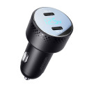 Joyroom JR-CCD02 car charger 2x USB-C | 70W | LED | black