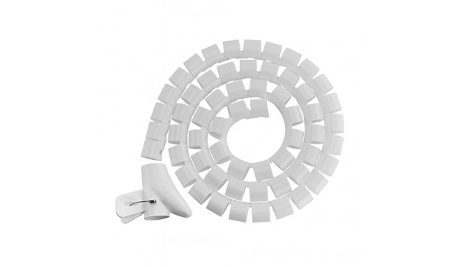 Cable Management - Coiled Tube Cable Sleeve, White, 30mm, 1m