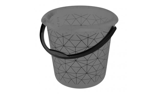 BUCKET WITH DECOR POLYGON 10L BLACK