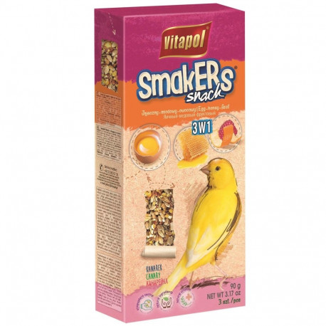 Treat for canary birds SMAKERS 3 in 1 (egg/honey/fruit) 3pcs 85g