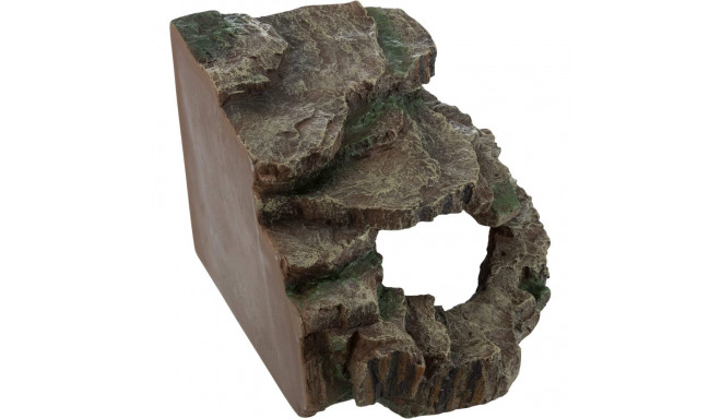 Corner rock with cave and platform, rain forest, 24 × 19 × 25 cm