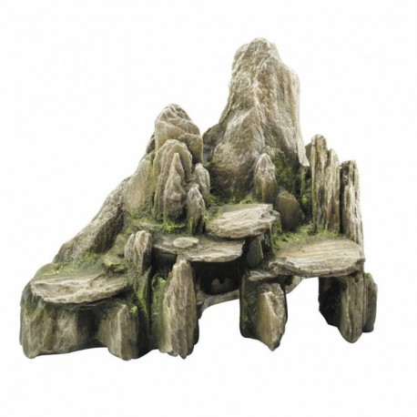 Aquarium decoration, stone with moss 25,5x15,5x20cm green