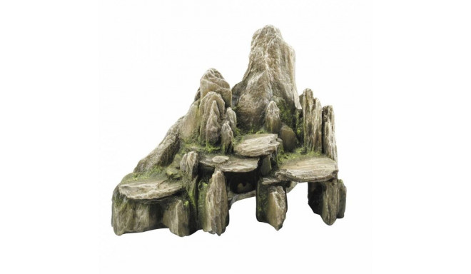Aquarium decoration, stone with moss 25,5x15,5x20cm green