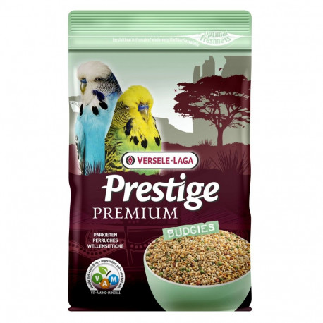 Premium Budgies enriched seed mixture with extruded VAM-pellets 800g, Prestige