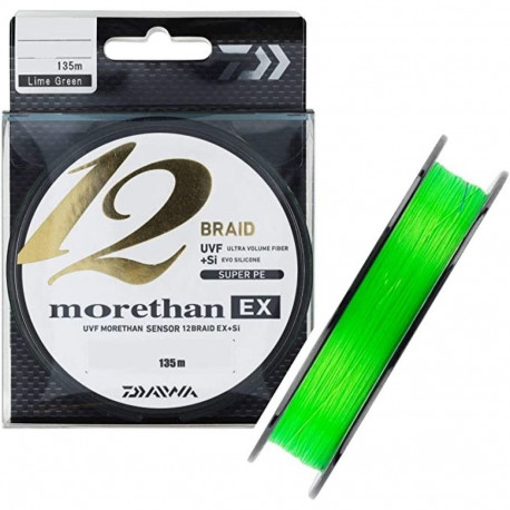 Nöör Daiwa Morethan 12 Braid EX+SI 0.12mm 135m lime green