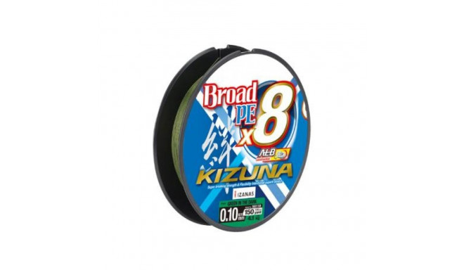 Braided fishing line Kizuna PE X8 Dark Green 0,10mm 135m