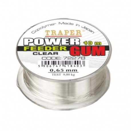 Traper power feeder gum clear 10m 0.65mm 9kg