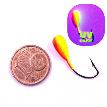 Fishing jig plastic Nr. 8 Y/R, Merganser