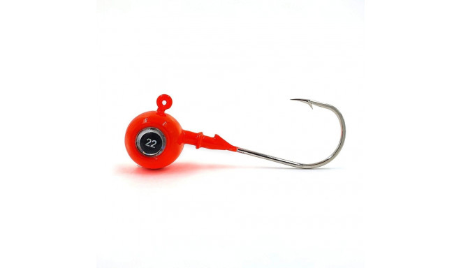 Jig head, 3D eyes, 6 g, red, hooked by Gamakatsu  3/0, 2 pcs, Merganser