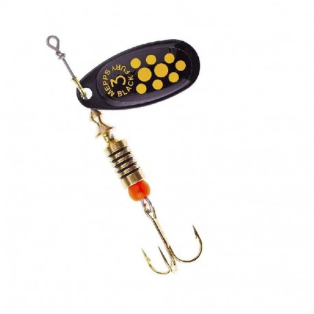 Spinner BLACK FURY-3 6,5g black/yellow dots, MEPPS