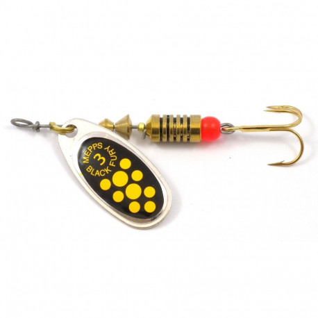 Spinner MEPPS BLACK FURY-3 6,5g silver/yellow dots