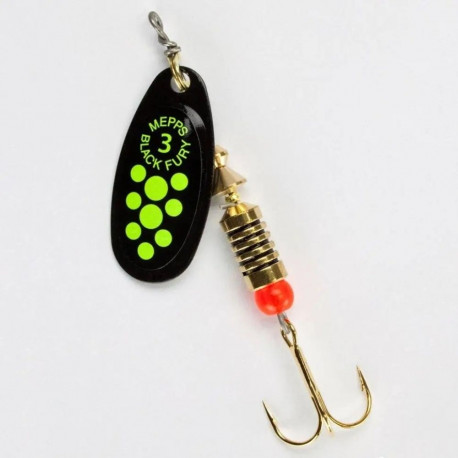 Spinner BLACK FURY-3 6,5g black/chartreuse dots