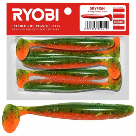 Soft lure Scented Ryobi Skyfish 88mm CN009 5pcs
