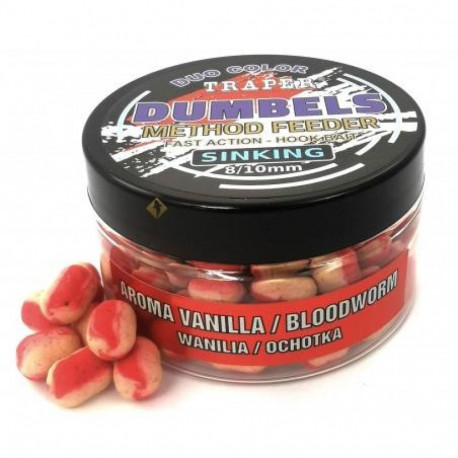 Groundbait TRAPER Dumbels dvispalvis Pop-Up 8-10mm 30g vanilės/kraujo kirmėlės