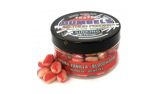 Groundbait TRAPER Dumbels duo color Pop-Up 8-10mm 30g vanilje/vereuss