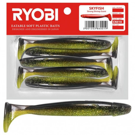 Soft lure Scented Ryobi Skyfish 88mm CN010 5pcs