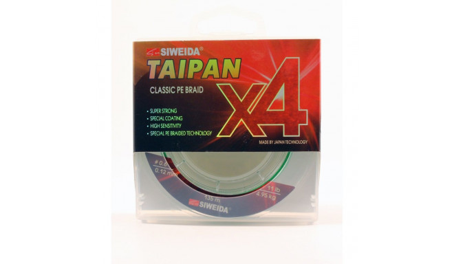 Pintas valas SWD Taipan Classic PE X4 0.12mm 135m 4.95kg šviesiai žalias