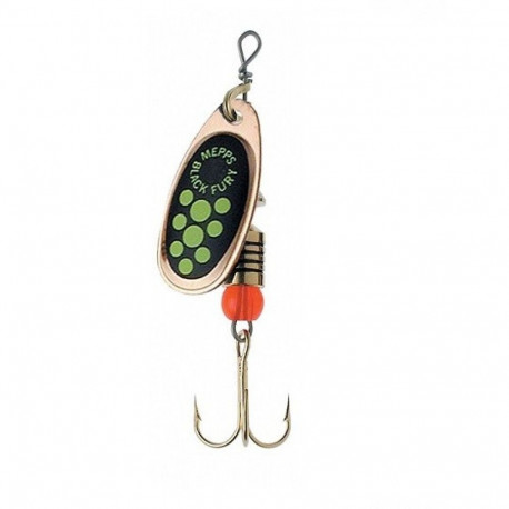 Spinner MEPPS AGLIA, BLACK FURY-2 4,5g copper/chartreuse dots