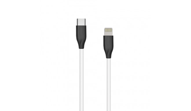 Silicone Cable USB Type C- Lightning, 2m (white)