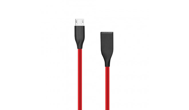 Silicone cable USB - Micro USB (red, 2m)