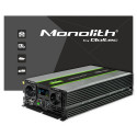 Qoltec 51923 Pure Sine Wave Inverter Monolith | 3000W | 6000W | 24V to 230V | LCD