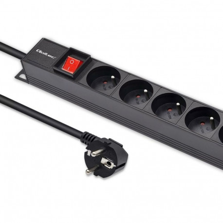Qoltec PDU-toitejaotur RACK alumiiniumist 16A 16 × prantsuse pistikupesa vertikaalne 1.8m