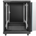 Qoltec 54518 19" RACK cabinet | 15U | 600 x 855 x 600 | Tempered glass door
