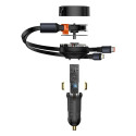 Baseus car charger Enjoyment Retractable 2w1 30W black with cable 1x USB-C 1x Lightning