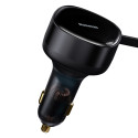 Baseus car charger Enjoyment Retractable 2w1 30W black with cable 2x USB-C